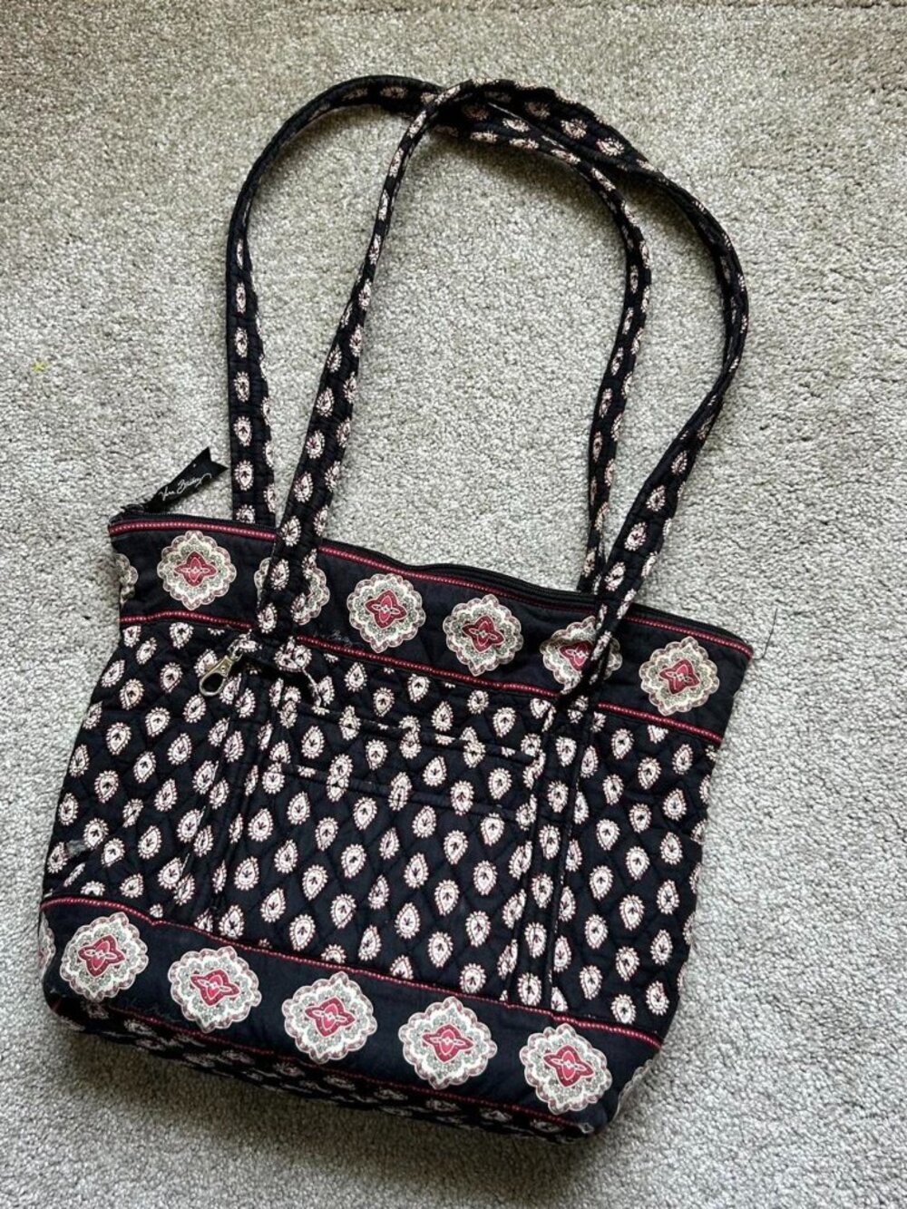 Vintage Y2K Vera Bradley shoulder bag classic black 2002 with plenty of pockets